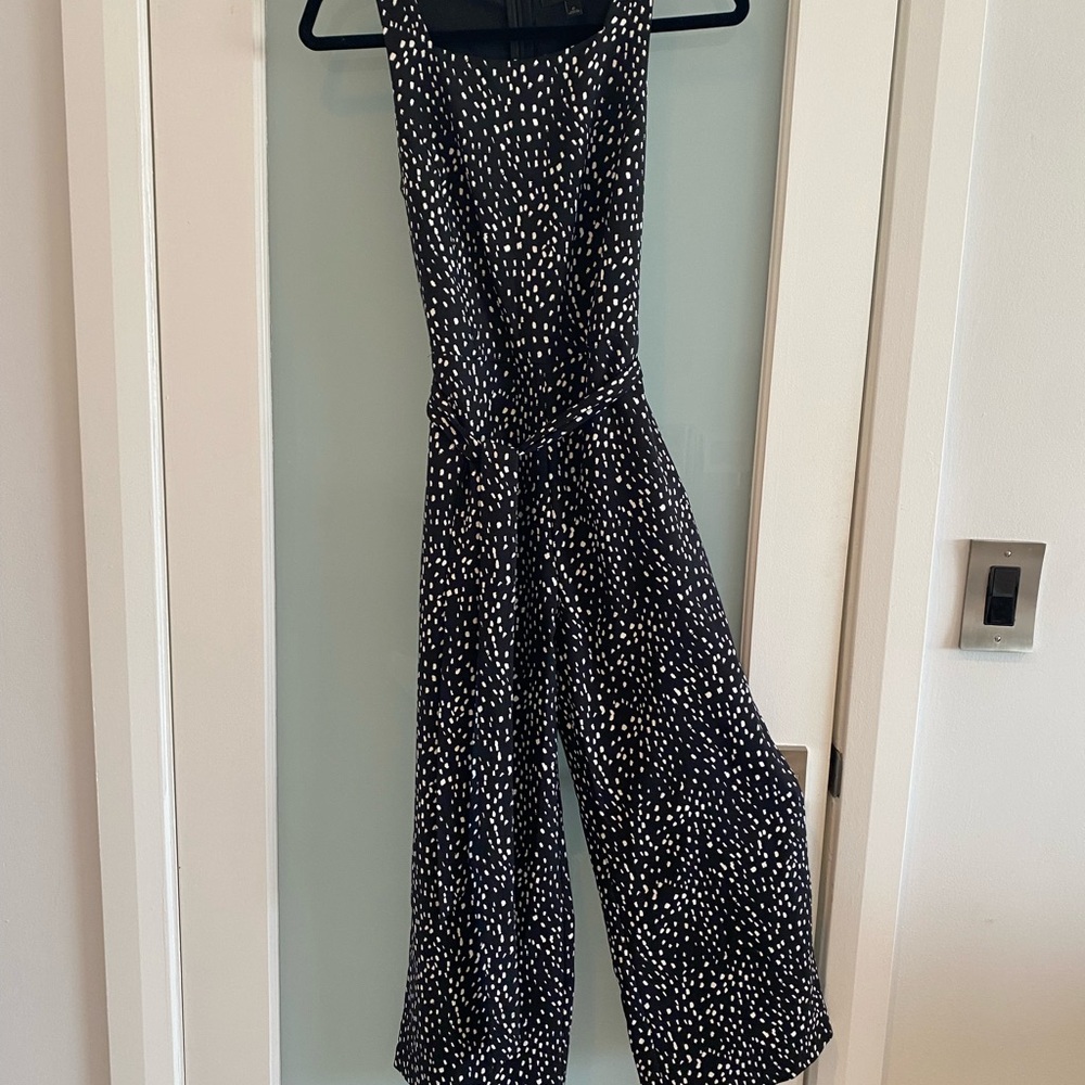 Banana Republic Black and White Jumpsuit with Wide-Leg Design
